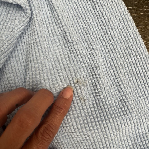 OFFLINE By Aerie Wow Waffle Oversized T-Shirt Blue Women's Medium  Boho Coastal - Picture 9 of 9